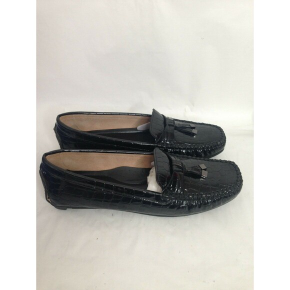 Kohls Sonata Doris Loafers Black Gilded Croco Print Flats Driving Shoes 9.5 $59 - Picture 4 of 9